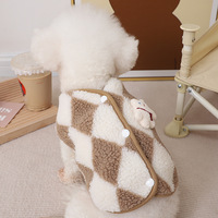 Gilet rayé en polaire corail pour animaux de compagnie – Gilet chaud tendance pour animaux, styles variés, manteau sans manches pour chien et chat, idéal pour la promenade quotidienne et les fêtes
