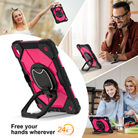 Étui robuste multicolore pour tablette iPad 10e et 11e génération A16 10,9 pouces avec support rotatif à 360° et porte-crayon