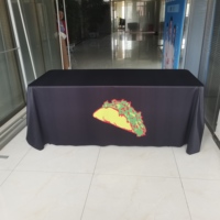 Chemin de table à sublimation double face Logo d'entreprise Imprimé Toile de jute Coton Lin Couverture de table publicitaire Jeté de table