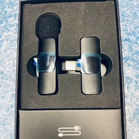 Microphone Lavalier Stéréo Sans Fil Portable Mini LP Factory en Gros, Transmission 20M, Lumières LED, Type Condensateur - Idéal pour les Interviews en Direct