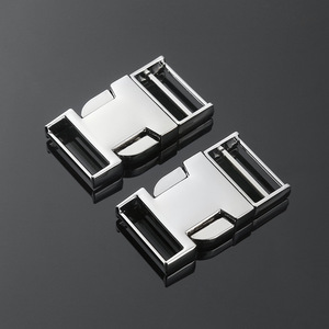 Hebilla de doble punta de aleación de zinc de 25 mm, plateada y negra, ajustable, para accesorios de mochila. - Product Image 3