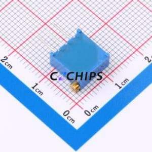 Résistance/potentiomètre réglable 3296X-502-LF, composant traversant (THT)-3P, 9,5x4,8 mm, résistance 5 kOhm, 10 %, 500 mW, 250 ppm/ ℃ - Product Image 2