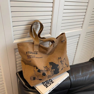 New Arrival <b>Large</b>-Capacity <b>Canvas</b> <b>Bag</b> for Women Korean-Style Fashion Shoulder <b>Bag</b> Japanese-Style Minimalist Handbag - Product Image 5
