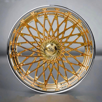 Jantes forgées XJ 2 pièces 18 20 22 pouces 5*114.3 5*120 5*120.65mm à profil profond, design maille chromée or de luxe pour W463 W464