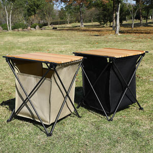 ShineMaster-Armario plegable de aluminio portátil para acampar, mesa con cesta de almacenamiento para senderismo al aire libre - Product Image 3
