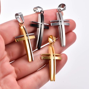 Pendentif Croix Creuse en Acier Inoxydable pour Femme et Homme, Breloques Chrétiennes, Chaîne Métallique, Bijoux de Prière, Accessoires de Fabrication de Bijoux - Product Image 4
