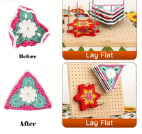 Ensemble de planches à bloquer en bambou pour le crochet avec épingles en acier inoxydable, tapis de blocage fait main pour les carrés Granny, idéal pour les amateurs de crochet