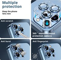Protection d'objectif photo en métal 9H à paillettes diamantées, compatible avec iPhone 18, 17, 16 Pro Max, 15, 14 Plus – Meilleure vente