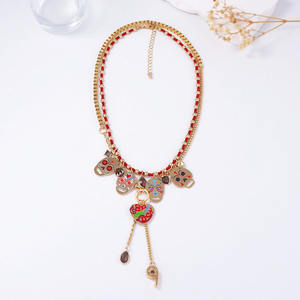 Halloween Trendy Luxus Damen Halskette <span class=keywords><strong>2</strong></span> Sätze von bunten Metalls chädel und Schmetterling Anhänger buddhistisch inspiriert - Product Image 6