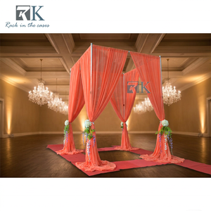 Support de toile de fond carré pour mariage en aluminium télescopique avec montants et barre transversale - Product Image 2