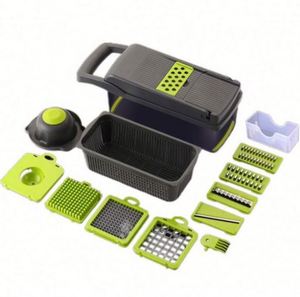 Utensilio de Cocina, Cortador de Verduras Manual Multifuncional de Plástico Ecológico, Picador de Cebolla con Cuchillas de Acero Inoxidable - Product Image 1