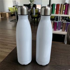 Double Walled Stainless Steel White Diy Sublimation Blanks Cola Flask 17Oz Water <b>Bottle</b> - Product Image 2
