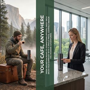 Cafetera Portátil Recargable por USB con Carcasa de Aluminio, Diseño para Montar en el Auto, Funciones Programables, Capacidad para 4 Tazas - Product Image 3