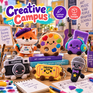 Porte-clés en peluche personnalisés sur le thème des arts créatifs, breloques pour sacs <span class=keywords><strong>de</strong></span> club scolaire, pour les événements d'art, <span class=keywords><strong>de</strong></span> musique, <span class=keywords><strong>de</strong></span> théâtre, <span class=keywords><strong>de</strong></span> rédaction <span class=keywords><strong>de</strong></span> carnets d'images et les boutiques <span class=keywords><strong>de</strong></span> cadeaux universitaires - Product Image 2