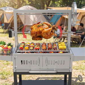 <span class=keywords><strong>Barbecue</strong></span> Asado Santa Maria à hauteur réglable <span class=keywords><strong>en</strong></span> acier inoxydable, au feu de bois, pour jardin, patio, restaurant extérieur - Product Image 1