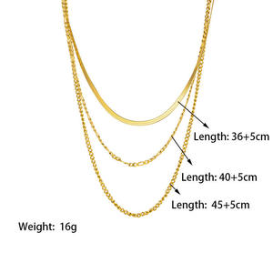 Collier en acier inoxydable plaqué or 18 carats, chaîne à gros maillons, collier ras du cou, bijoux - Product Image 2