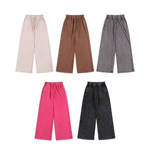 350GSM Pantalones de chándal desgastados lavados de peso pesado Joggers de pierna recta de gran tamaño Streetwear - Product Image 1