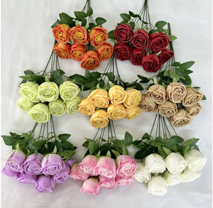 وردة حريرية لتزيين ممر الزفاف، 7 رؤوس، مقاومة للرياح والأمطار، بحافة دائرية - Product Image 1