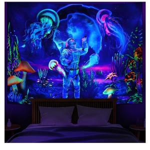 Décor de fête psychédélique personnalisé, fond imprimé réactif aux UV fluorescents, tapisserie murale rétroéclairée pour l'art néon - Product Image 3
