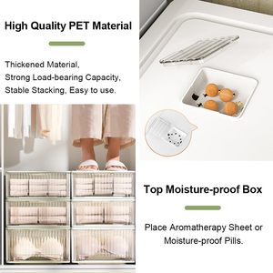 Caja de almacenamiento apilable para ropa interior, estilo de colocación y colgante, plástico blanco y verde en 18 rejillas para sujetadores, calcetines, bufandas, corbatas, cinturón - Product Image 3