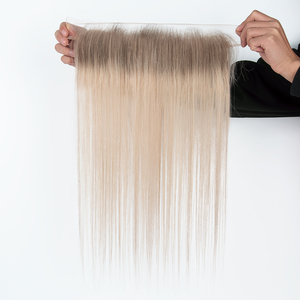 ท็อปเปอร์ผมลูกไม้โปร่งใส HD สีบลอนด์ ติดตั้งง่าย ผมแท้รัสเซีย Remy คุณภาพสูง - Product Image 2