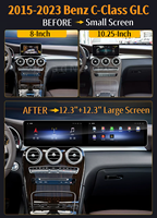 Écran de navigation Android RoadNavi pour voiture, compatible avec les modèles Benz A/C/E-Class CLA CLS GLA GLC GLK 2010-2023, lecteur multimédia, CarPlay sans fil, GPS
