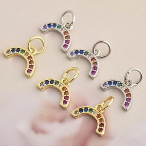 WEGOODZF, raqueta de <span class=keywords><strong>tenis</strong></span> de arcoíris multicolor, colgante de abalorio dorado, corona pequeña, accesorios de aleación de aceite por goteo DIY para hacer abalorios de zapatos - Product Image 4