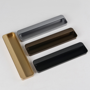 Poignées de porte coulissantes pour armoire de cuisine, placard, tiroir fermé, encastrées, dissimulées, modernes, en noir, or, argent, gris - Product Image 6