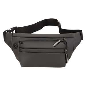 Sac banane homme transfrontalier grande capacité imperméable résistant à l'usure sac de poitrine couleur unie matériau enduit Printemps 2026 - Product Image 2