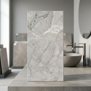 Vistaar Silika Grey 600x1200mm Polished Glossy Porcelain Floor And <b>Wall</b> Slab Tiles - Product Image 2