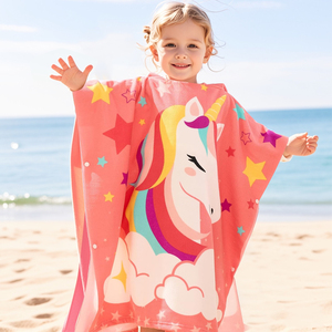 Poncho de Baño con Capucha de <span class=keywords><strong>Unicornio</strong></span> de Microfibra Suave al por Mayor para Niños, <span class=keywords><strong>Toalla</strong></span> de Playa de Secado Rápido para Niños y Niñas Inspirada en el Estilo Turco - Product Image 4