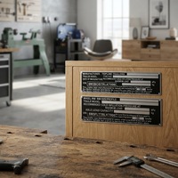 Maßgefertigte Industrielle Aluminium-VIN-Plakette Metall-ID-Etiketten Fahrzeug-ID-Aufkleber Selbstklebende Einweg-Karosserieaufkleber