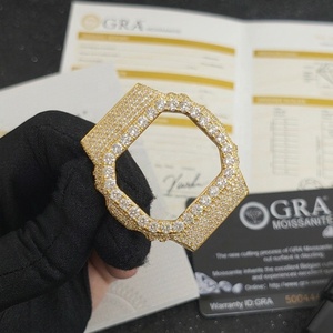 Nouvel Arrivage Lunette de montre entièrement sertie de diamants Moissanite VVS1 pour DW-5600, Boîtier de modification de montre Hip Hop entièrement sertie de diamants - Product Image 3