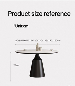 Bàn ăn tròn màu đen hiện đại Ý với trung tâm xoay giá rẻ tối giản bàn ăn Trung Quốc đặt cho <span class=keywords><strong>8</strong></span> người - Product Image 5
