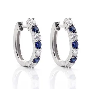 Brincos de argola huggie, joias de moda, prata esterlina 925, argola de moissanite, brincos de argola