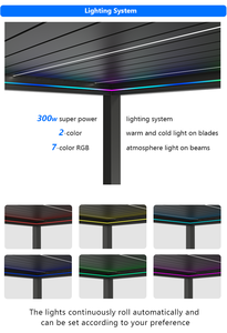 Pérgola económica 3x3 Pérgola bioclimática de aluminio negro Pérgola con persianas para exteriores impermeable sostenible unida <span class=keywords><strong>a</strong></span> la <span class=keywords><strong>pared</strong></span> - Product Image 5