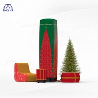 Ottoman gonflable en forme de colonne de blocs de style Noël personnalisable - Imperméable, durable, facile à installer