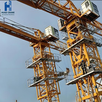 Grue à tour auto-élevante à grande vitesse avec une capacité de 12 tonnes et une hauteur de levage de 60 m pour la construction d'ouvrages d'ingénierie