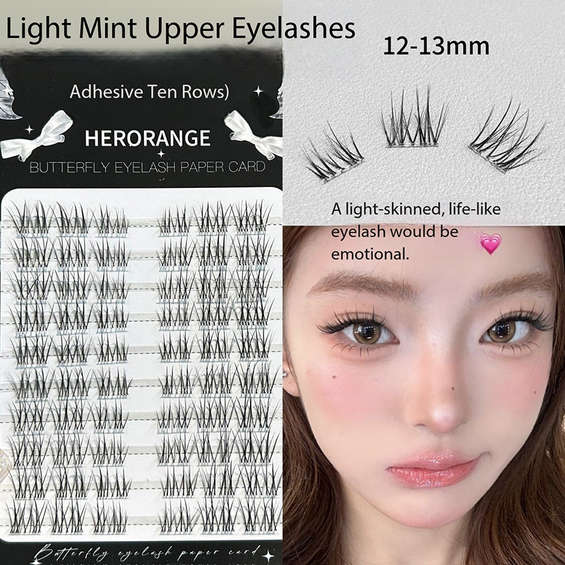 False Eyelashes - 10-Row (Glue-On), 60 Clusters