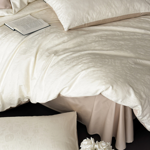 2025 Mới Hiện Đại Mô Hình Nhà Máy 100S Sợi-Nhuộm Không Khí Jacquard Duvet Bìa 100% Dài Chủ yếu Bông Trắng Khăn trải Giường Bộ Đồ Giường Bộ - Product Image 5