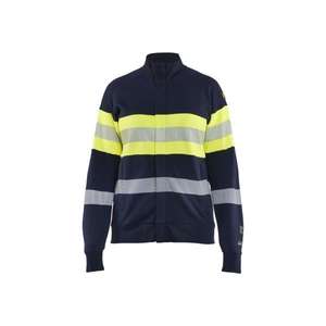 BLAKLADER - 347217628933S Women’s Multinorm Hi-Vis <b>Sweatshirt</b> Zip <b>Navy</b> blue/Hi-vis yellow - EAN 7330509891650 HI-VIS WORKWEAR - Product Image 5
