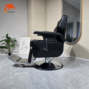 Fauteuil de Barbier <span class=keywords><strong>Professionnel</strong></span> Hydraulique Inclinable Grand Modèle pour Salon de Coiffure Commercial - Product Image 5
