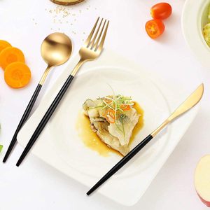 Logotipo personalizable/caja Cuchillo Cuchara Tenedor y juego de pajita Juego de cubiertos de viaje de acero inoxidable con estuche - Product Image 3