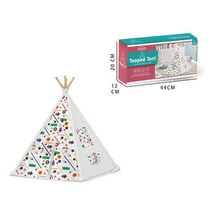 เต็นท์เต็นท์ของเล่นสำหรับเด็กแบบ3 in 1เสาไม้จริงรูปทรงเรขาคณิตแบบ DIY สำหรับใช้ในร่มเต็นท์ของเล่นสำหรับเด็ก - Product Image 1