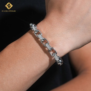 ZUANFA JEWELRY - Pulsera de Diamantes Cultivados en Laboratorio con Cadena Cuadrada de 8.2 mm, Certificación HPHT IGI, Joyería de Diamantes de Lujo, Oro Blanco 925 - Product Image 2