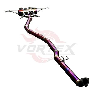 ท่อไอเสีย Vortex Titanium สำหรับ Honda Civic Type R FK8 2.0T Valvetronic Catback สีม่วงไหม้ ปลายท่อสามทางตรงกลาง - Product Image 4