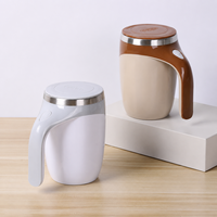 Mug à café auto-mélangeur personnalisé de 380 ml en acier inoxydable, tasse à mélange automatique à une touche avec poignée et couvercle pour la maison, le bureau et les cadeaux