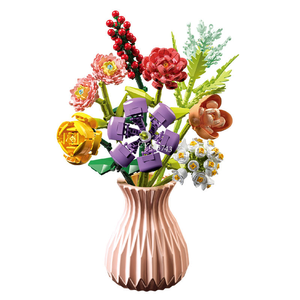 Hot Sale <strong>Building</strong> Blocks Flower Bouquet <strong>Set</strong> with Vase Decoration Artificial Flowers <strong>Set</strong> <strong>Building</strong> Toys - Product Image 1