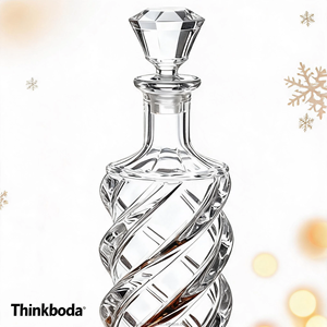 Ensemble de <span class=keywords><strong>carafe</strong></span> à <span class=keywords><strong>whisky</strong></span> de luxe en verre torsadé avec plateau en bois, <span class=keywords><strong>carafe</strong></span> en cristal sans plomb de qualité supérieure, solution de cadeau idéale pour les spiritueux - Product Image 2