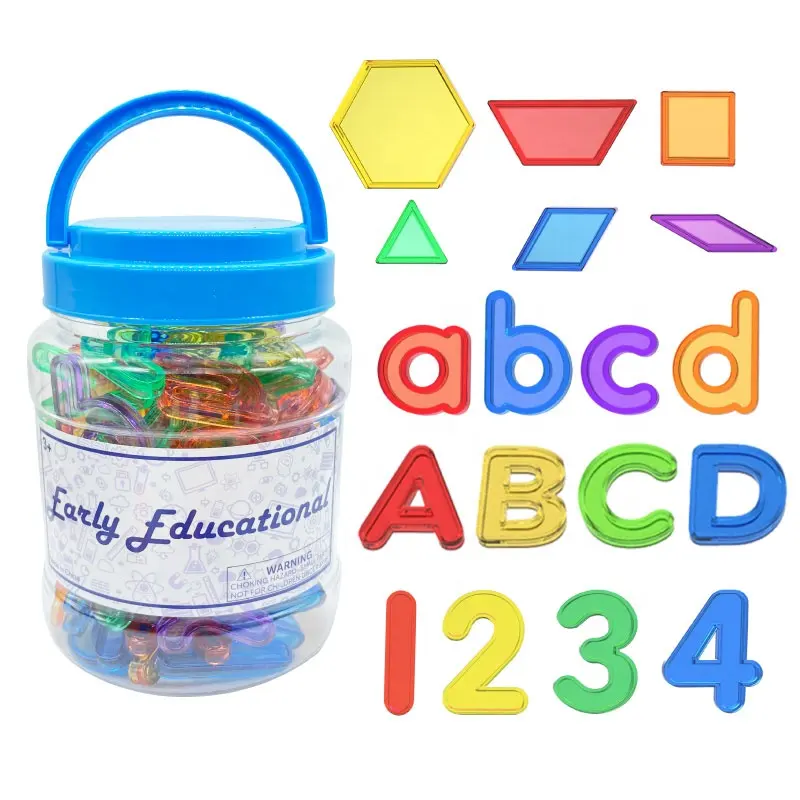 Mini frasco con letras y números transparentes, letras y números de plástico coloridos, accesorio de caja de luz, juego sensorial